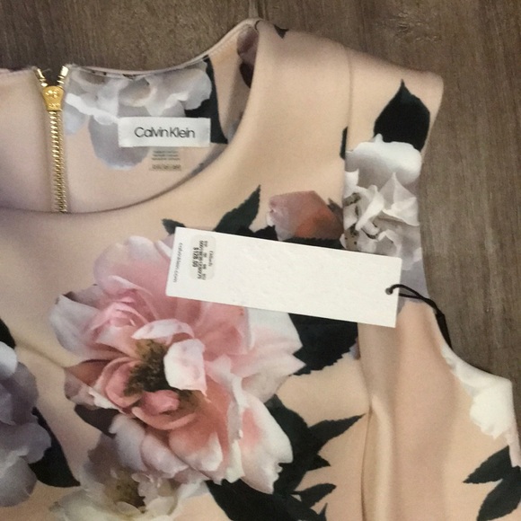 Calvin Klein Soft Pink Floral Womens Plus Dress. - Picture 2 of 3